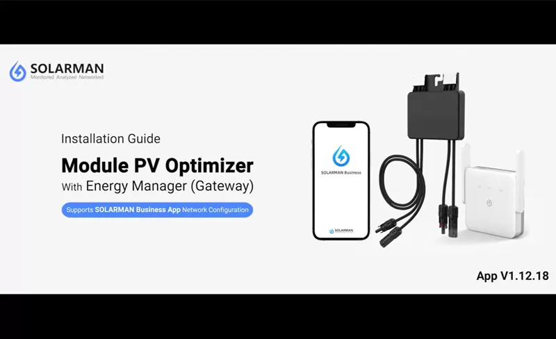 Installatiehandleiding-Module PV Optimizer met Energy Manager (Gateway) SOLARMAN Business App Network